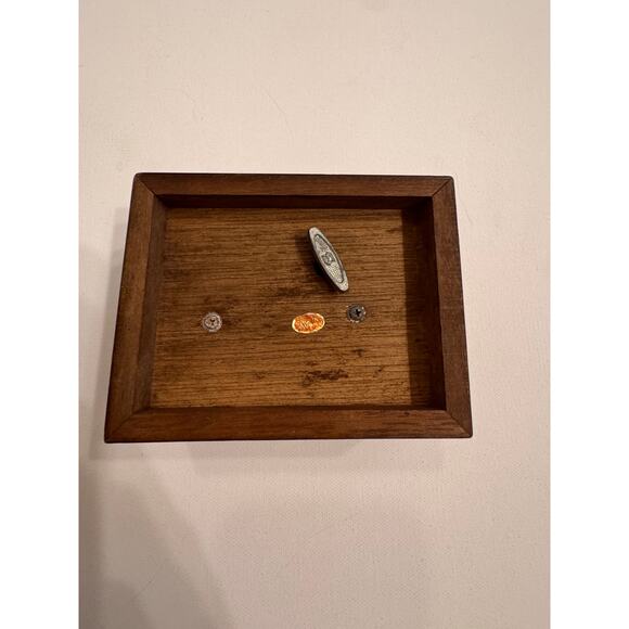 Vintage Mirror Music Box Made in Japan w/Quote 4"x3" Wood - Picture 2 of 10